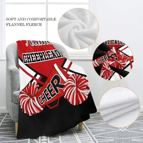 Miniatura 5 de Manta de animadora roja personalizada con nombre, manta de forro polar suave para niñas y niños, recién nacidos, regalo de cumpleaños, 40 x 50