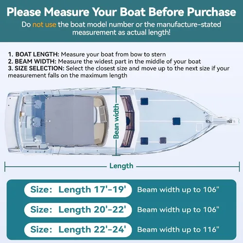 Miniatura 7 de Cubierta para Barco Resistente True 1200D T-Top de 17ft - 19ft con Cubierta para Motor, Solución 100% Impermeable Teñido en Solución Consola Central