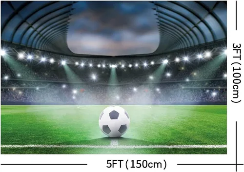 Miniatura 4 de Yeele Fondo de campo de fútbol de 5 x 3 pies, proyector de fondo de competición deportiva para fotografía de recién nacidos, niños, fiesta
