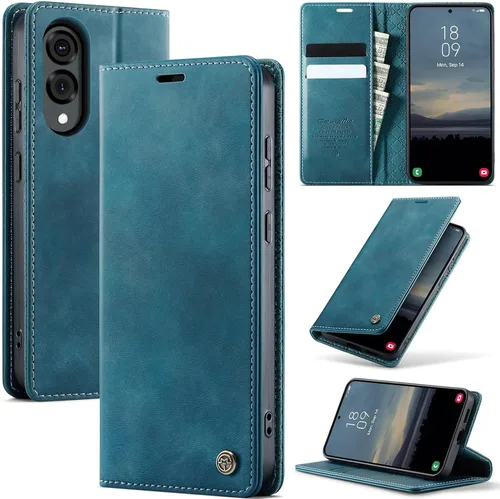 Miniatura 73 de Funda tipo cartera para iPhone 13 de piel tipo cartera con tarjetero y función atril, cierre magnético, bloqueo RFID, TPU a prueba de golpes