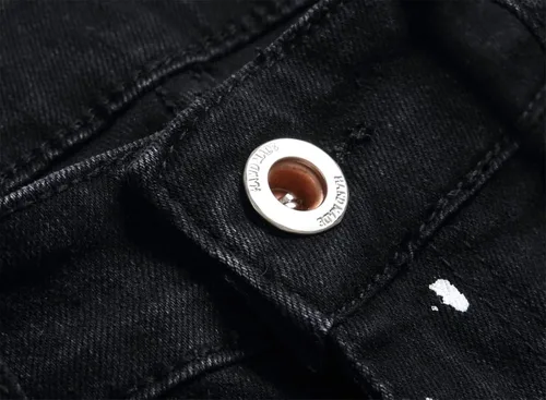 Miniatura 7 de OIIIO Pantalón Elástico con Parche Rasgado para Hombre de Ajuste Regular