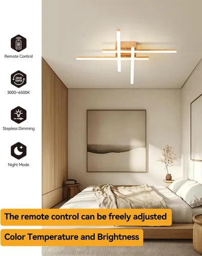 Miniatura 6 de Lámpara de techo moderna Sputnik LED regulable con control remoto, iluminación de techo negra empotrada, lámpara de techo para dormitorio, estudio
