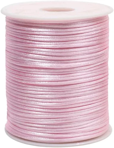 Miniatura 35 de 2.0mm Hilo de Cordón de Seda de Nylon para Cuentas de Macramé, Pulseras, Nudos Chinos, Collares, Joyería 109 Yardas (Verde Oscuro)
