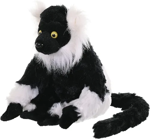 Miniatura 2 de Wild Republic Black and White Lemur, Cuddlekins Mini, animal de peluche, 8 pulgadas, regalo para niños, juguete de peluche, botellas de agua