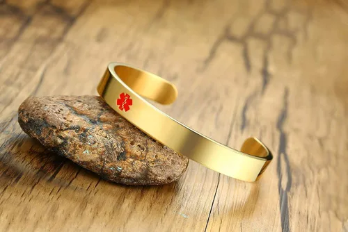 Miniatura 5 de PACEMAKER - Pulsera de acero inoxidable con identificación médica de alerta médica SOS para mujer 79in 8 pulgadas Metal