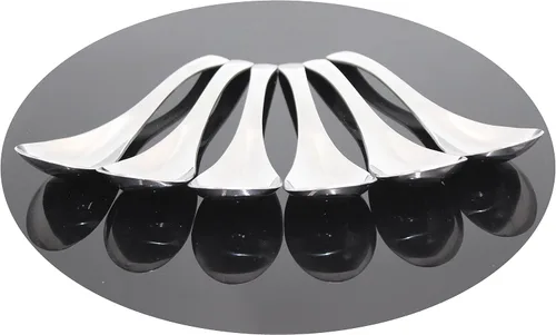 Miniatura 2 de Juego de 6 cucharas de sopa de acero inoxidable de 6 a 6.5 x 1.8 pulgadas con aspecto moderno, excelente forma (6)