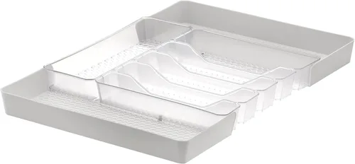 Miniatura 14 de Spectrum Diversified Hexa - Bandeja organizadora de cajones de cocina moderna, utensilios y cubiertos, organizador de 6 divisores, 13 x 16, gris
