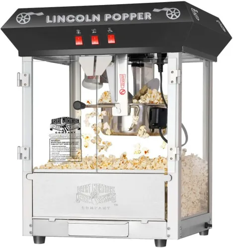 Great Northern Popcorn 6015 Lincoln Top - Máquina para palomitas de maíz, de 8 onzas estilo antiguo de bar, Negro