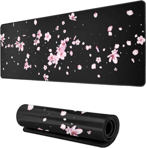 Miniatura 11 de Alfombrilla de mouse para juegos con diseño de pájaros y flores de cerezo, alfombrilla de escritorio grande XL, alfombrilla larga extendida