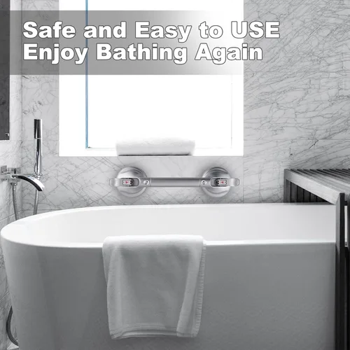 Miniatura 2 de Barra de Agarre para Ducha de Servicio Pesado con Ventosa - Seguridad para Inodoro Baño Bañera - Asas de Ducha, Potencia de Ventosa hasta 250