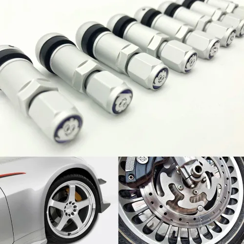 Miniatura 6 de Válvula de neumático sin cámara para automóvil, 8 piezas, atornillada, aleación de aluminio, a prueba de explosiones, neumático, TPMS, vástago