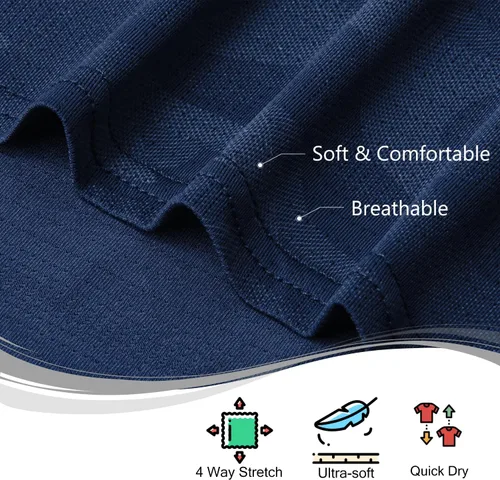 Miniatura 87 de TAPULCO Camisetas tipo polo de secado rápido para hombre, diseño de camuflaje, atléticas, ligeras, transpirables, casuales, para golf