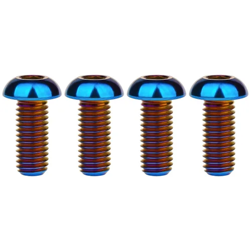 Miniatura 36 de Tornillos de cabeza de botón de titanio M8 15 20 25 30 1.378 in, paquete de 4 (M8x15mm, negro)