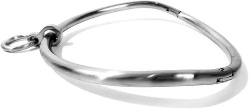 Miniatura 7 de Cuffstore Gargantilla de acero inoxidable con cierre de 14 pulgadas con anillo, Acero inoxidable satinado, no conocido