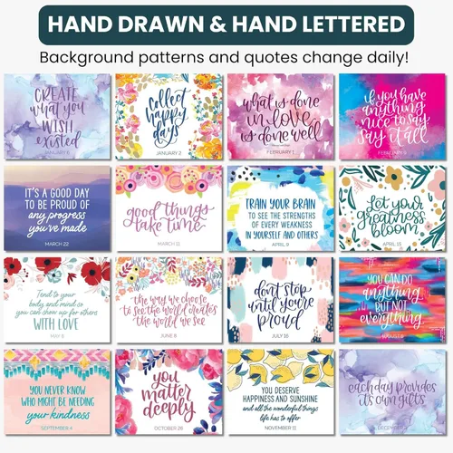 Miniatura 4 de bloom daily planners Caballete de escritorio perpetuo sin fecha con citas motivacionales, calendario inspirador para mujeres, página a día