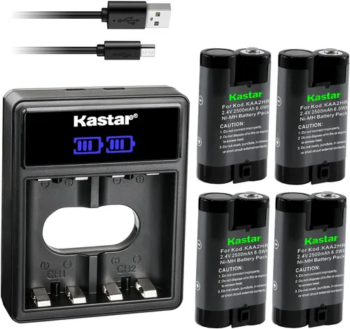 Miniatura 9 de Kastar Paquete de 3 baterías KAA2HR y cargador USB dual LCD de repuesto para Kodak EasyShare DX6340, DX6440, DX6445, Z1275, Z1285, Z650, Z663, Z700
