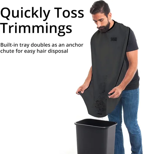 Miniatura 7 de BEARD KING Delantal con babero para barba, como se ve en Shark Tank, regalos para él, rellenos de calcetines para hombres, regalo para hombres Negro