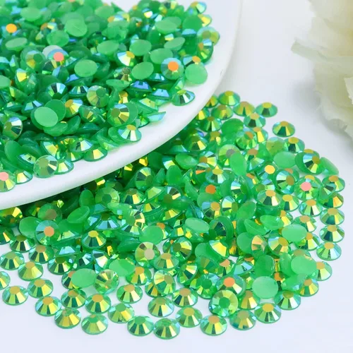 Miniatura 7 de 2000 piezas de brillantes de resina con parte trasera plana de 4 mm, brillantes de resina de gel AB azul claro/azul cielo para tazas, botellas, Azul