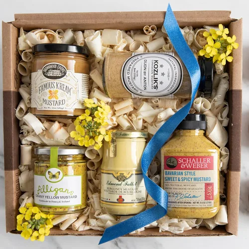 igourmet Caja de regalo de mostazas del mundo: este surtido cubre una gran variedad de mostazas, incluyendo mostazas suaves, granuladas, dulces y