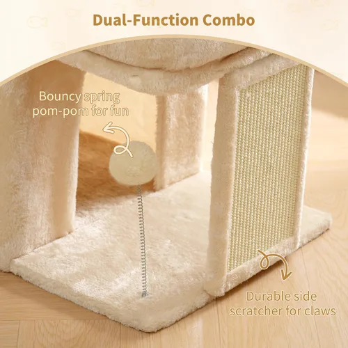 Miniatura 5 de Heybly Árbol para gatos, torre para gatos de 14 pulgadas con cama de percha grande y condominio para gatos de interior para adultos grandes, casa