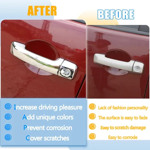 Miniatura 2 de ABS coche exterior manija cubierta decorativa ajuste para Toyota FJ Cruiser manija accesorios 4 unids/set (brillante)