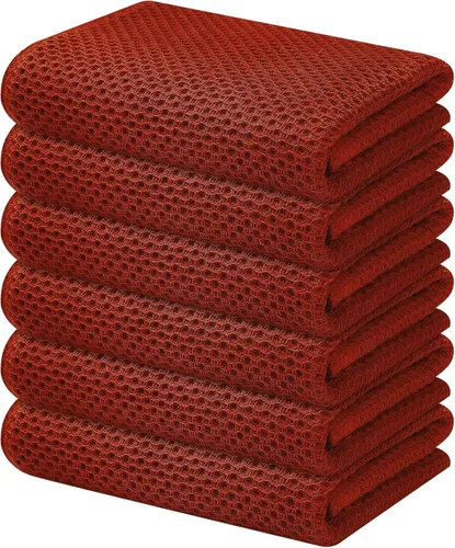 Miniatura 63 de Kitinjoy - Paños de cocina de 100 % algodón, tela de tejido gofrado, paño de limpieza ultrasuave, absorbente y de secado rápido. Gris Oscuro