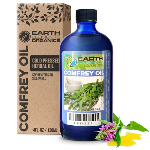 Miniatura 8 de Aceite de consuelda orgánico, aceite de hierbas crudo, infundido y prensado, hoja de consuelda orgánica y aceite de semillas de girasol orgánico
