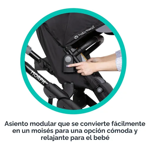 Miniatura 16 de Baby Trend Morph Cochecito Modular de Individual a Doble, Dash Black