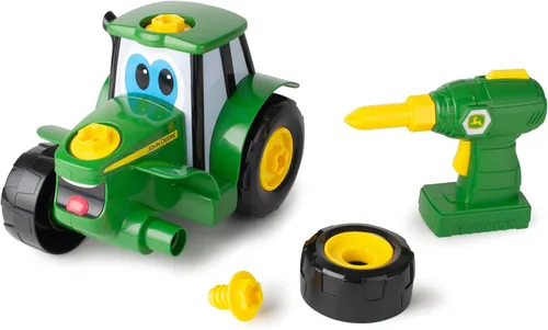 Miniatura 3 de BUILD-A-BUDDY John Deere Tractor de juguete y taladro de juguete - Juguetes STEM para desmontar para niños pequeños con 16 piezas individuales