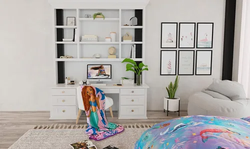 Miniatura 3 de Disney Princess Ariel La Sirenita - Ropa de cama para niños, de película de acción en vivo, súper suave, manta de microfibra de felpa, 46 x 60