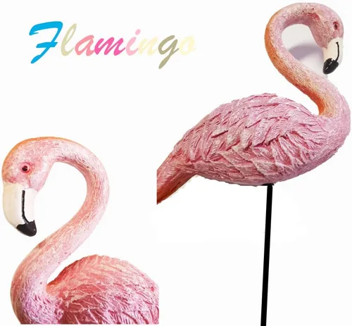 Miniatura 3 de MUAMAX Púas de flamenco en miniatura, paquete de 2 accesorios de jardín de hadas, figuras de flamenco de jardín en miniatura rosa, estacas