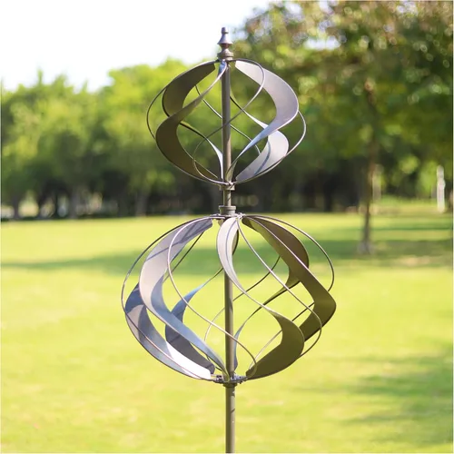 Molinillos de viento al aire libre de metal - Molinillo de viento cinético grande para jardín, molinos de viento para adorno de césped en el patio