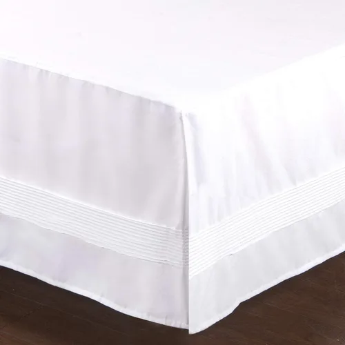 Valea Home Falda de cama con esquinas divididas, duradera, elegante, de lujo, faldón antipolvo con pliegues alforzados, caída a medida de 14