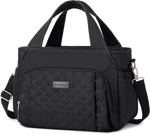 Artelaris Bolsa de Almuerzo Aislada para Mujeres, Lonchera Refrigeradora a Prueba de Fugas, Bolsa Térmica para Adultos, con 7 Bolsillos, Correa a.