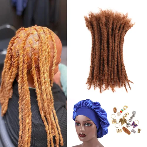 Miniatura 16 de Extensiones de cabello humano texturizado con extremos rizados, extensiones de cabello humano completamente hechas a mano para mujeres/hombres, se