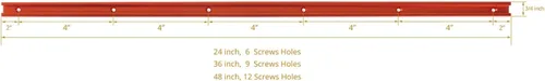 Miniatura 4 de O'SKOOL Pista en T universal de doble corte de 36 pulgadas con tornillo para madera, paquete de 2, TT07