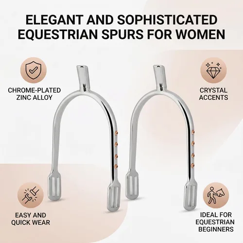 Miniatura 3 de HEEPDD Espuelas chapadas en oro para mujer con detalles de diamantes de imitación, correas de cuerda para equitación ecuestre, entrenamiento a