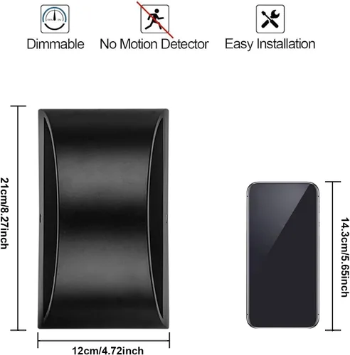 Miniatura 4 de Lightess Lámpara de pared LED interior regulable, luces de pared modernas de 12W, iluminación de pasillo cálida para sala de estar, dormitorio