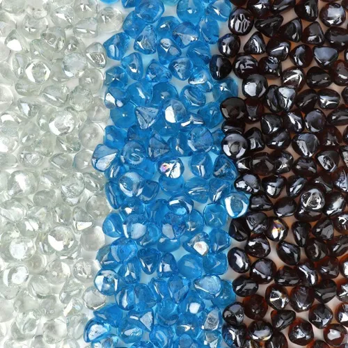 Miniatura 8 de Stanbroil Diamantes de vidrio de fuego mezclados de 10 libras, vidrio de fuego de 1/2 pulgada mezclado con azul caribeño, hielo de cristal, brillo