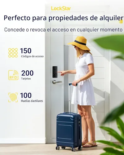 Miniatura 7 de LOCKSTAR® Cerradura inteligente para puerta • Cerradura de puerta sin llave con cerrojo • Múltiples métodos de entrada – APP • Identificación por