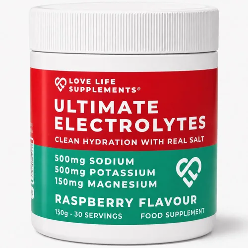 Love Life Supplements Ultimate Electrolitos en polvo, 500 mg de sodio, 500 mg de potasio, 150 mg de magnesio, 30 porciones, sal del Himalaya,