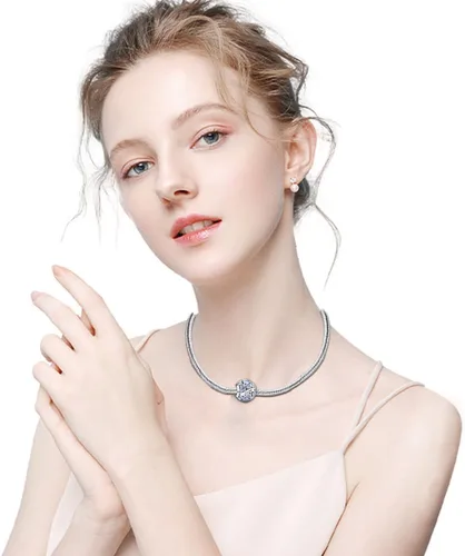 Miniatura 4 de Dijes de piedra natal de amor con corazón calado para pulseras y collares, plata de ley 925 con circonita cúbica 5A, regalos de joyería para mujeres