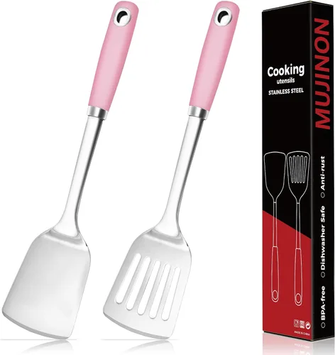 Miniatura 7 de Juego de utensilios de cocina de acero inoxidable 18/0, utensilios de cocina resistentes para uso diario, fiesta, boda, casa nueva, aptos para Negro