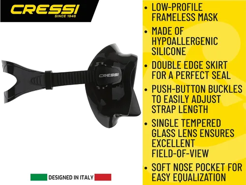 Miniatura 3 de Cressi Scuba Diving Snorkeling Kit - Freediving Mask & Dry Snorkel - F1 & Supernova Dry: Designed in Italy