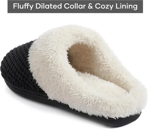 Miniatura 4 de ULTRAIDEAS Pantuflas de forro polar cómodas para mujer, de espuma viscoelástica, sin cordones, para interiores y exteriores
