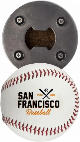 Miniatura 29 de Abrebotellas Chicago C, hecho de una pelota de béisbol real, el abrelatas de béisbol, captador de tapas, imán para nevera