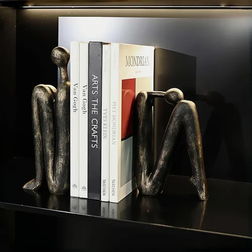 Miniatura 6 de Sujetalibros, Sujetalibros de Resina Antideslizantes para Libros Pesados, Sujetalibros para Estantes Decorativos, Decoraciones Creativas