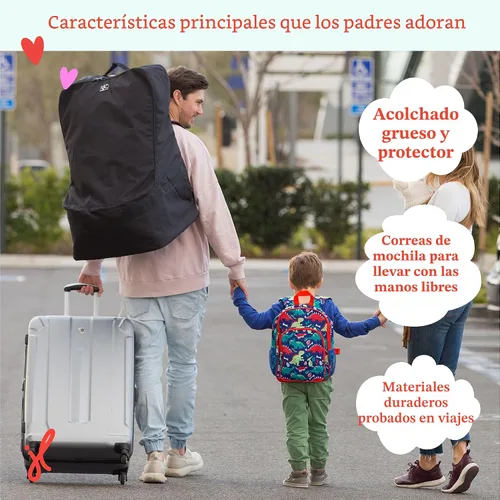 Miniatura 2 de J.L. Childress Mochila acolchada para asiento de automóvil, bolsa de viaje para asiento de automóvil para avión, funda para la mayoría de portabebés