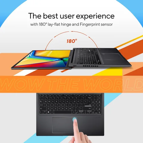 Miniatura 2 de ASUS Vivobook 16 portátil, pantalla WUXGA de 16” 1920X1200 16:10, CPU AMD Ryzen™ 5 5625U, gráficos AMD Radeon™, 8 GB RAM, SSD de 512 GB, sensor