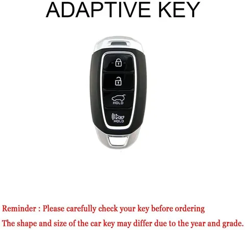 Miniatura 2 de Funda para llavero para Hyundai Venue Kona Santa Fe Veloster Palisade Elantra GT 2018, 2019, 2020, 2021, 2022, Hyundai Venue Kona, Santa Fe, Blanco